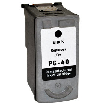 Remanufactured Canon PG40 (Black) ink cartridge